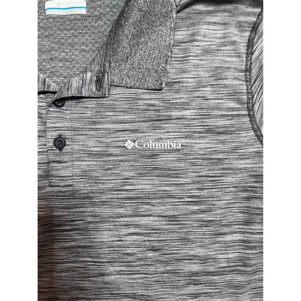Columbia Omni-Freeze Polo Shirt Mens Large Grey Space Dye Performance Golf Top